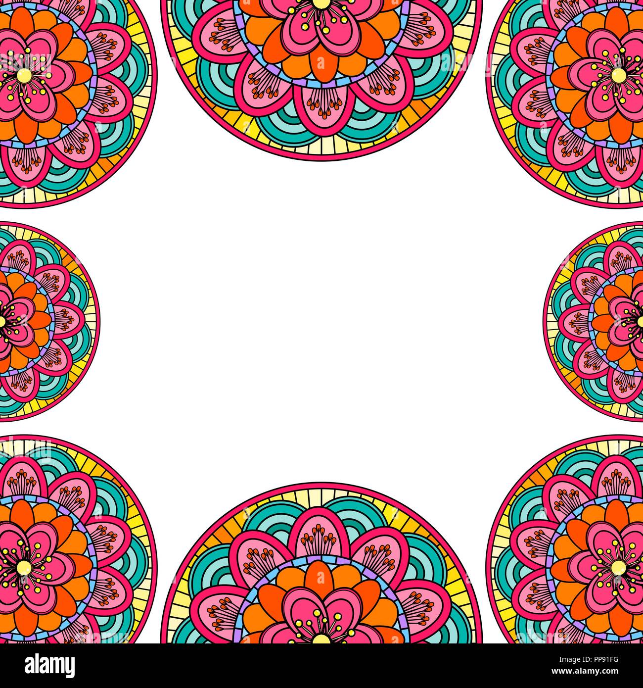 Coloring mandala border isolated on a white background, oriental ethnic  boho element, vintage arabic floral design, decorative indian doodle vector  i Stock Vector Image & Art - Alamy