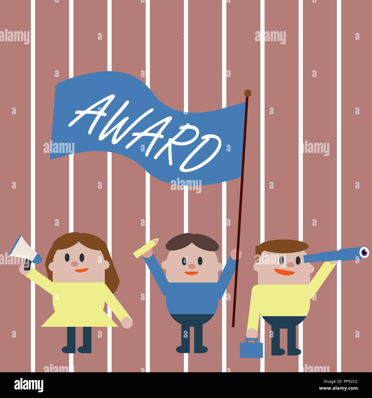 Handwriting text Award. Concept meaning Prize and other mark of