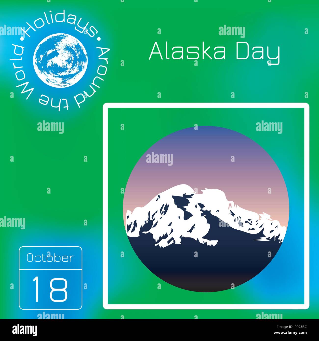 Alaska Day. 18 October. State in the USA. Mountainous landscape