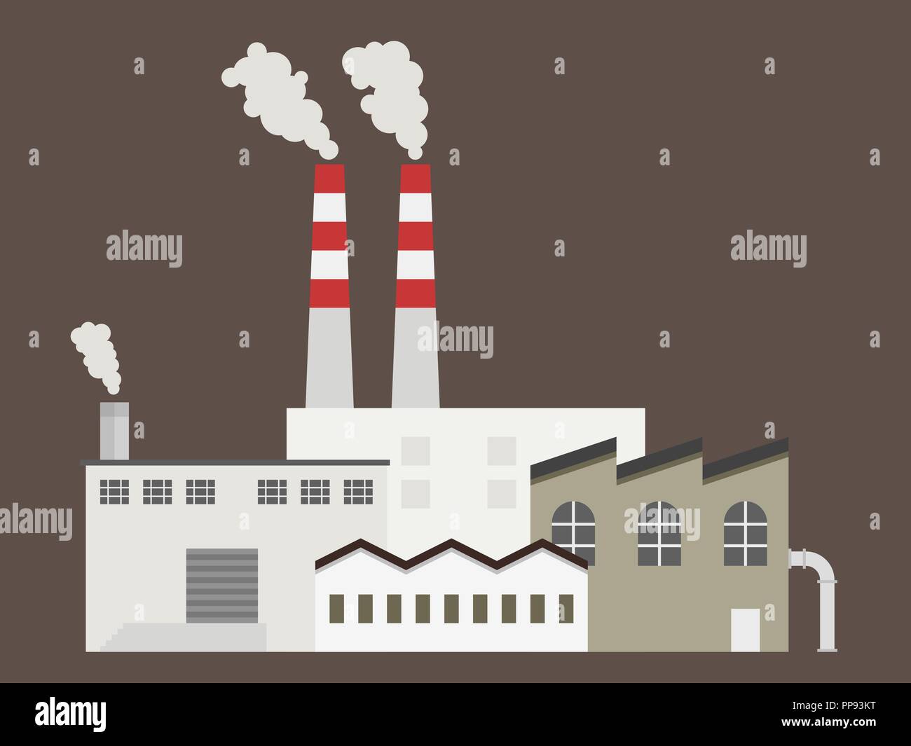 Factory building - industrial plant architecture vector illustration ...