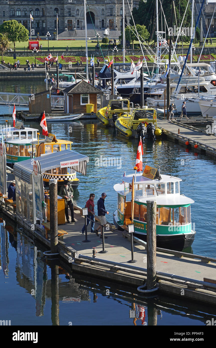 Watertaxi's at Inner Harbour , Victoria, Vancouver Island, Canada Stock Photo