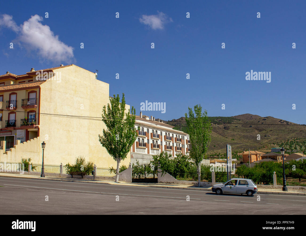 Newly built flats in the rural Town of Oria, Almeria Province, Spain Stock Photo
