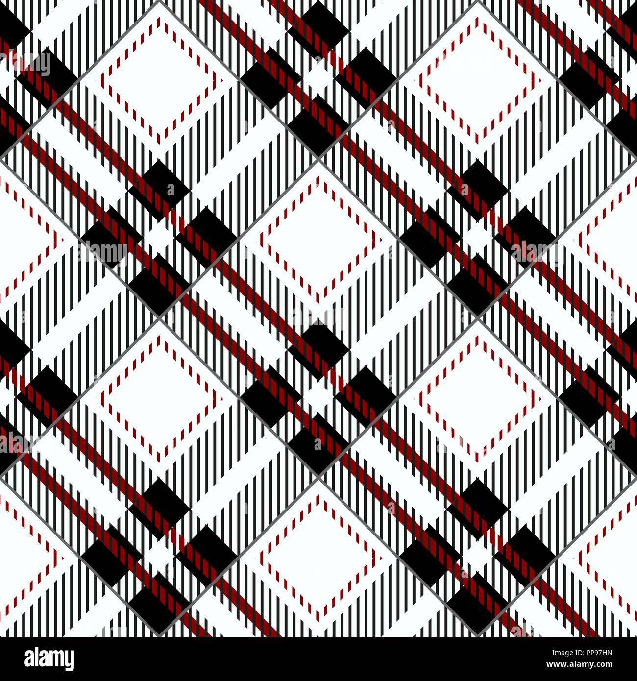 Black Gingham Tablecloth Seamless Diagonal Pattern eps 10 Stock Vector