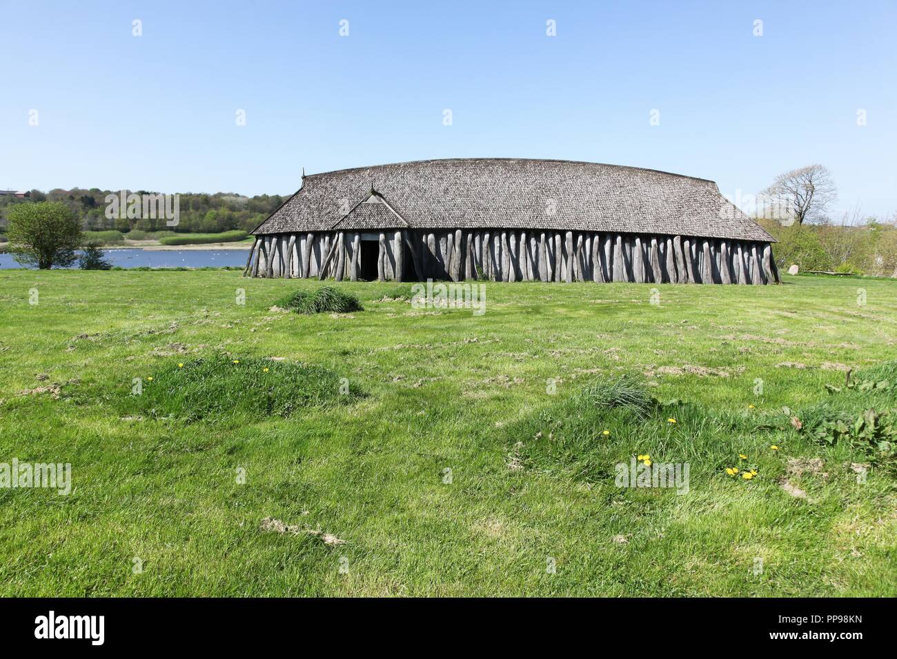 Viking house in Hobro, Denmark Stock Photo Alamy