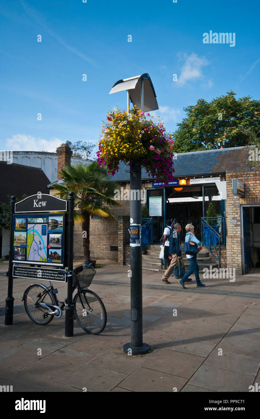 Entrance To Kew Underground Railway Station London England UK Stock Photo