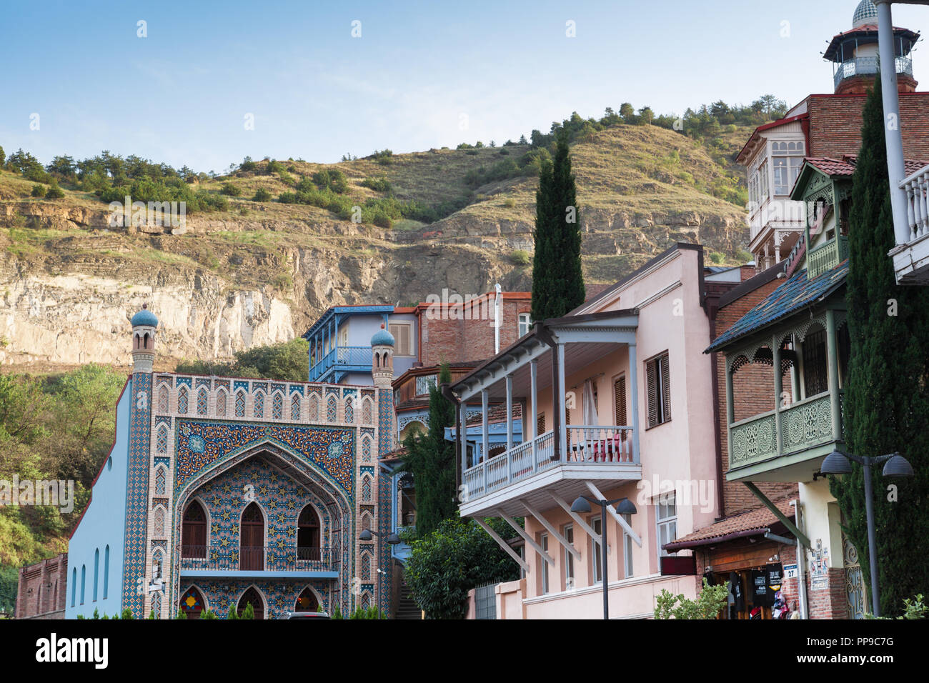 Public Sulphur baths in central Tbilisi, near Narikala fortress Stock