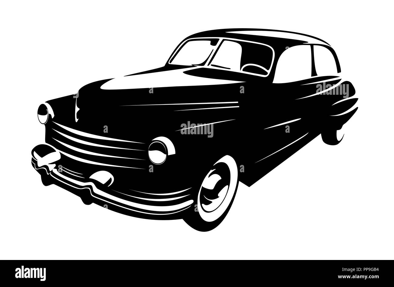 Retro vintage car isolated on white background Stock Vector Image & Art ...