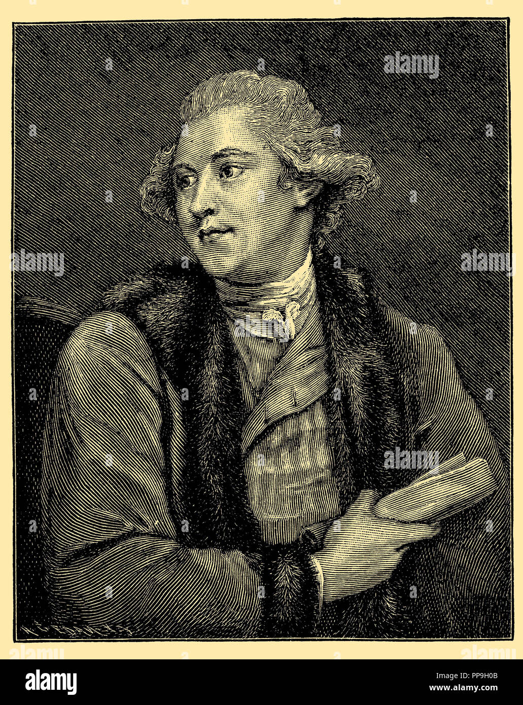 James Macpherson (Ossian). After a contemporary anonymous engraving, Stock Photo