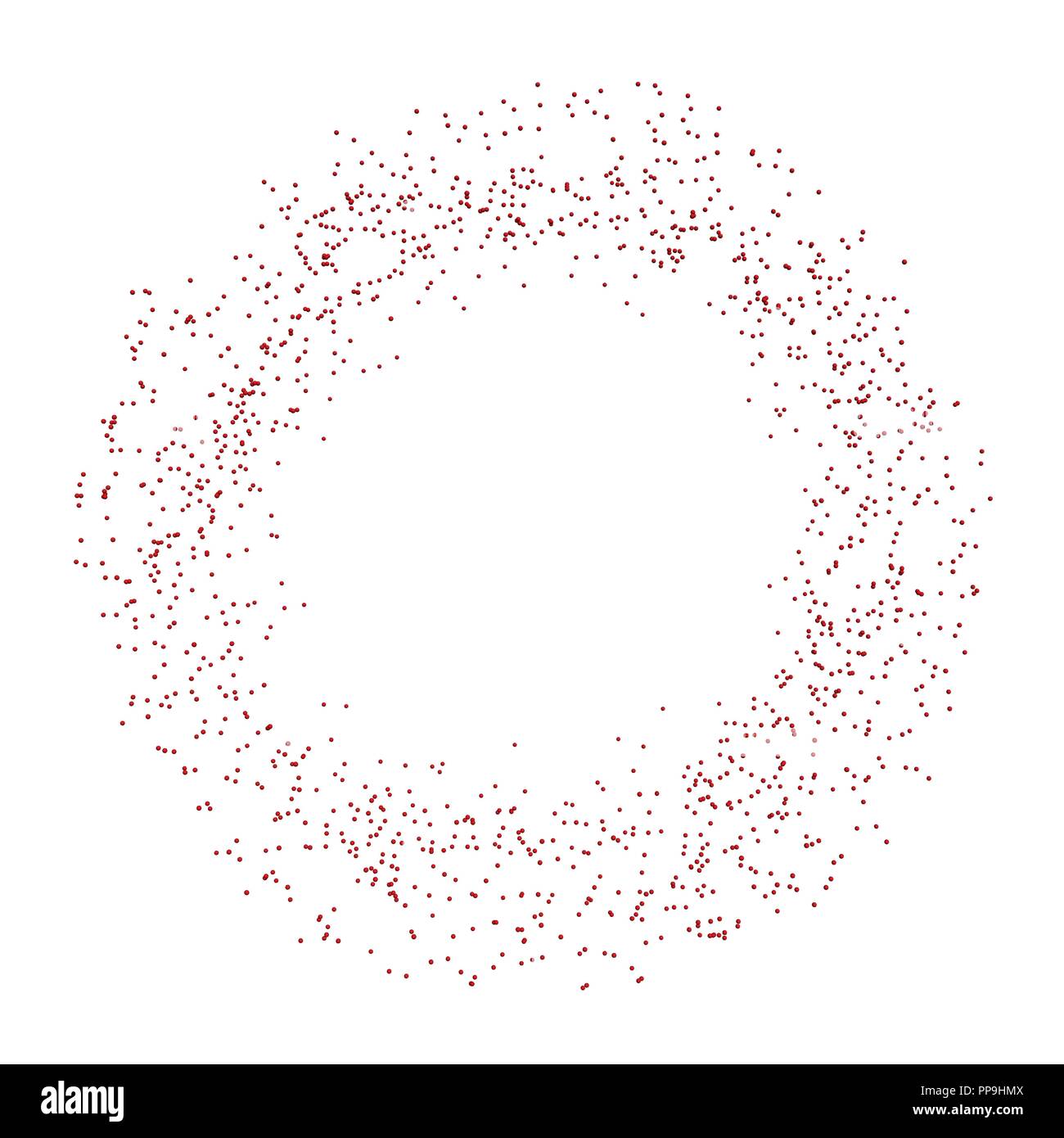 A ring of small spheres. A circle consisting of a set of polygonal 3D