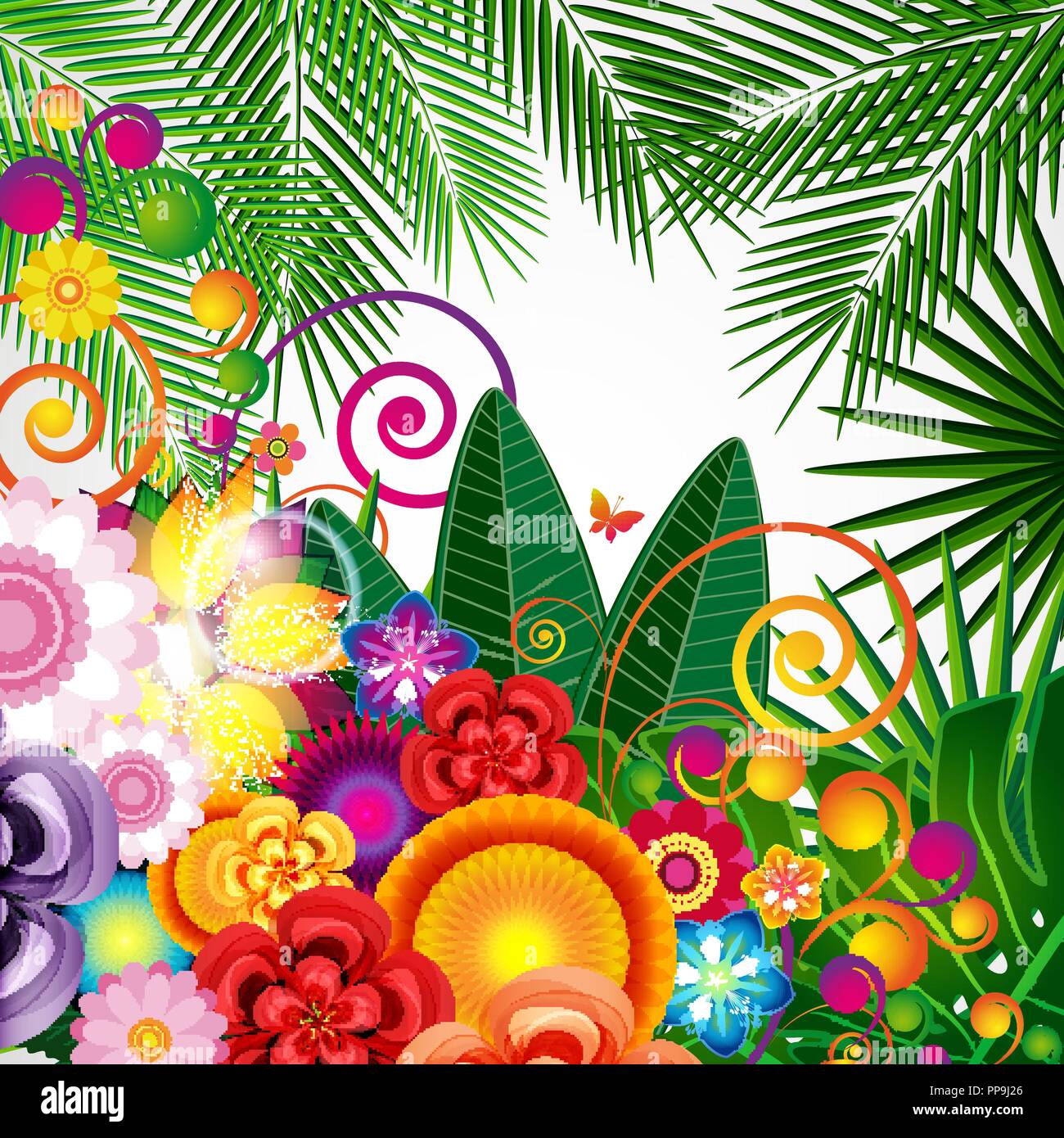 Flowers spring design background, floral pattern, vector illustration ...