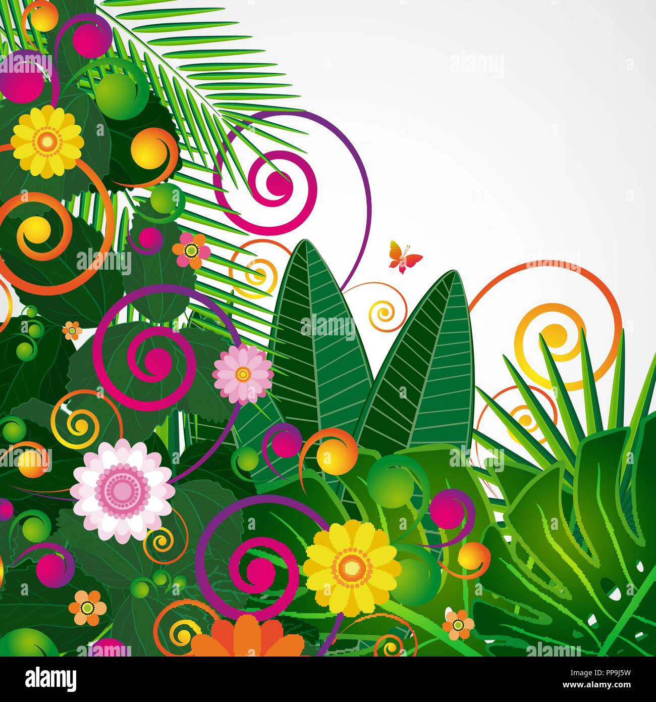 Flowers spring design background, floral pattern, vector illustration ...