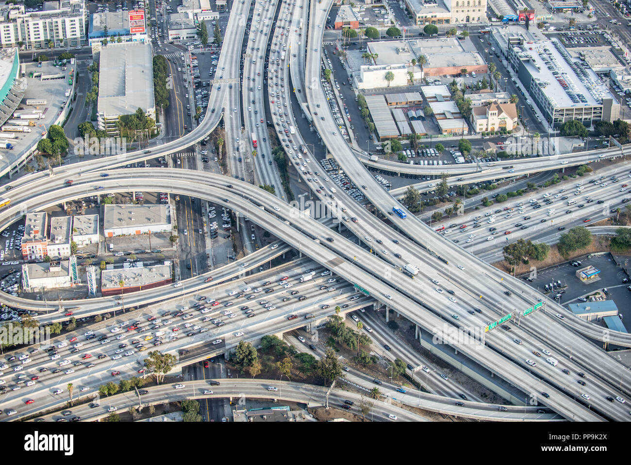 Cars driving on a highway, drone bird's eye view Stock Photo - Alamy