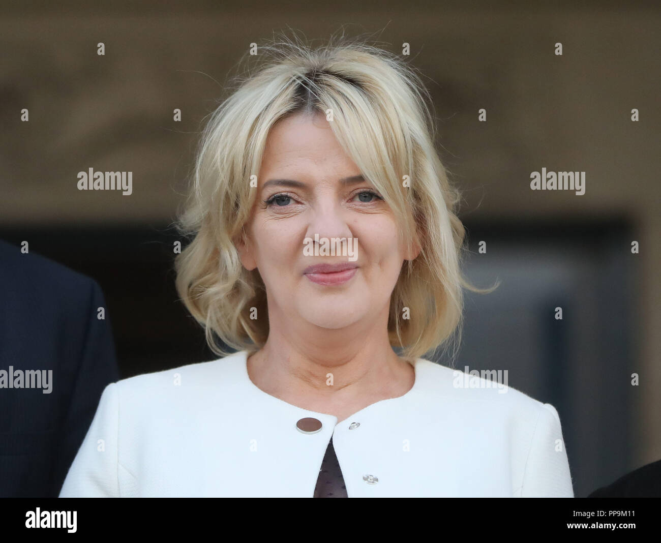 Sinn Fein's Presidential Candidate Liadh Ni Riada as she hands in her ...