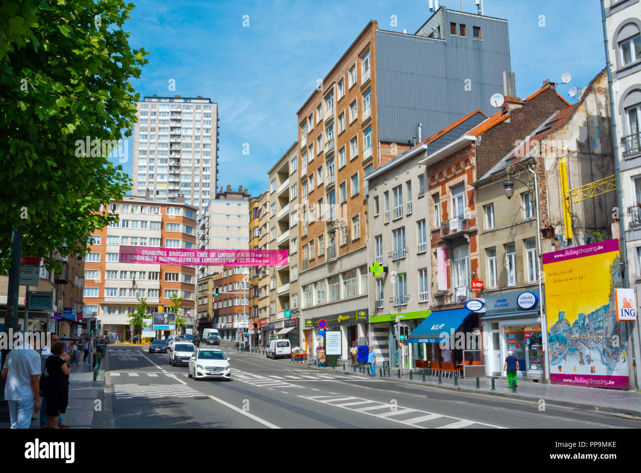 Chaussee de Louvain, at Place Saint-Josse, Saint-Josse-ten-Noode, Brussels,  Belgium Stock Photo - Alamy