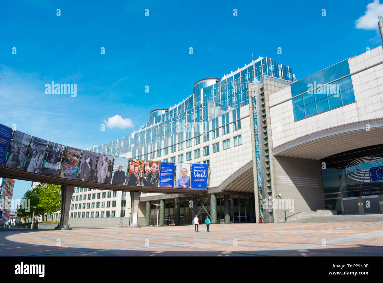 Esplanade, European Parliament, Espace Leopold, Leopold Quarter, Brussels, Belgium Stock Photo