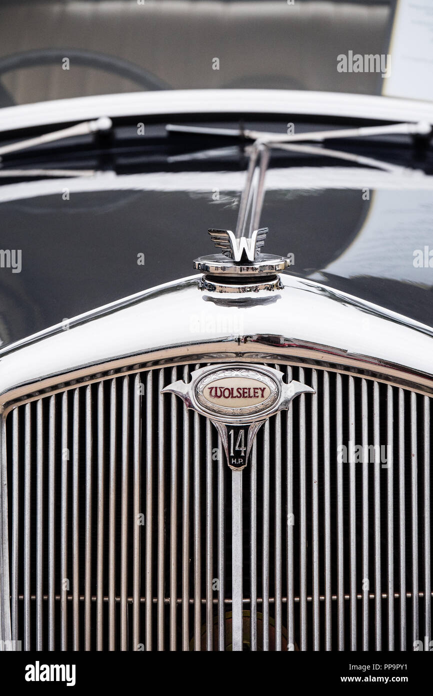 Wolseley Classic Car Chrome Grille And Emblem Stock Photo Alamy