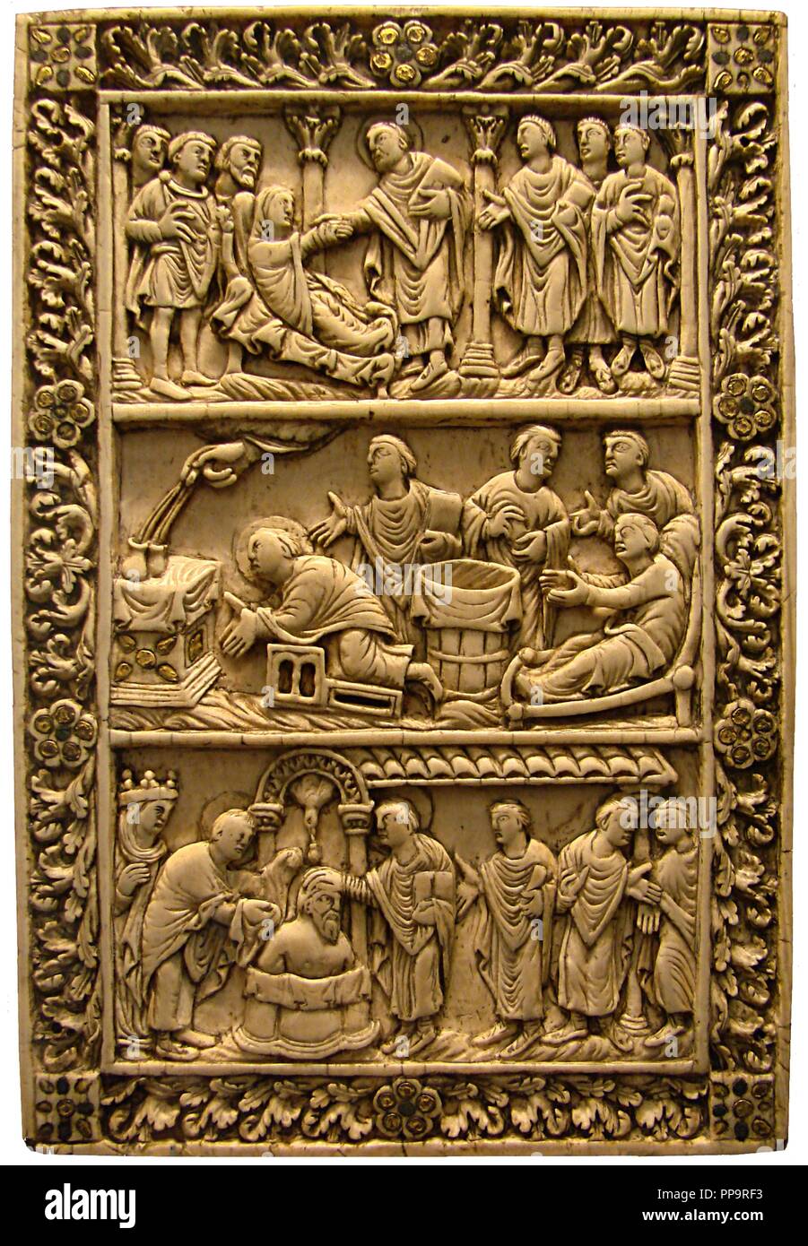 The Baptism of Clovis. Museum: Musée de Picardie, Amiens. Author: West European Applied Art. Stock Photo