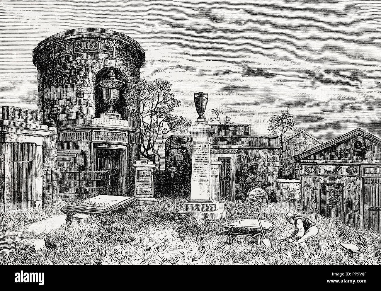 The Old Calton Burial Ground, Calton Hill, Edinburgh, Scotland, 19th century Stock Photo