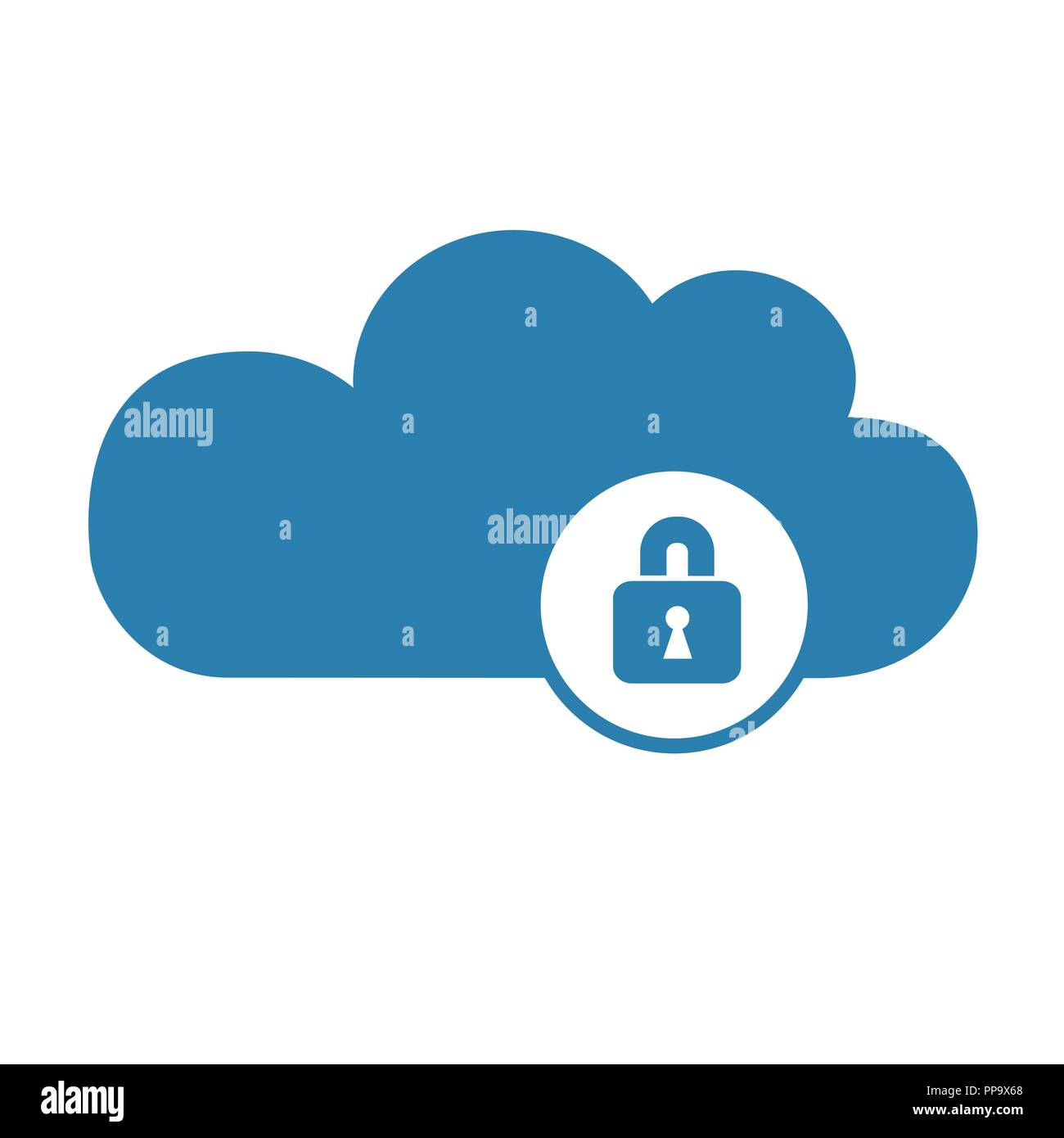 cloud computer storage with lock safety concept symbol vector illustration EPS10 Stock Vector