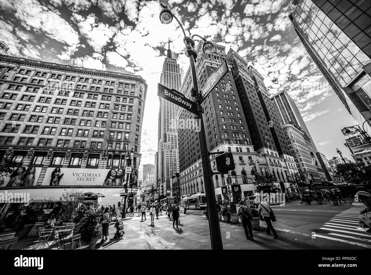 New York city streets , Broadway . Stock Photo