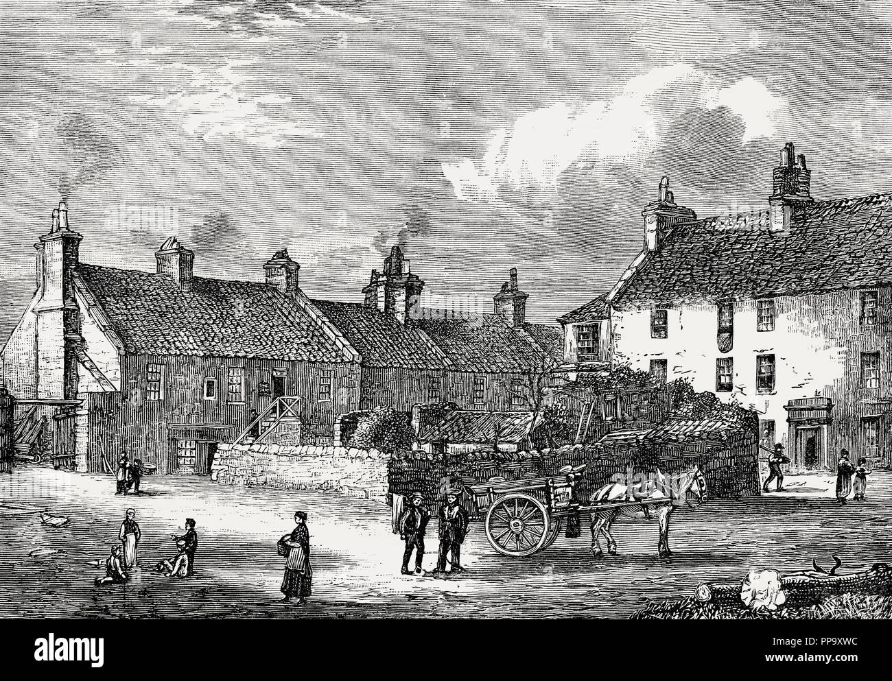 The village of Broughton in 1852, Edinburgh, Scotland Stock Photo Alamy