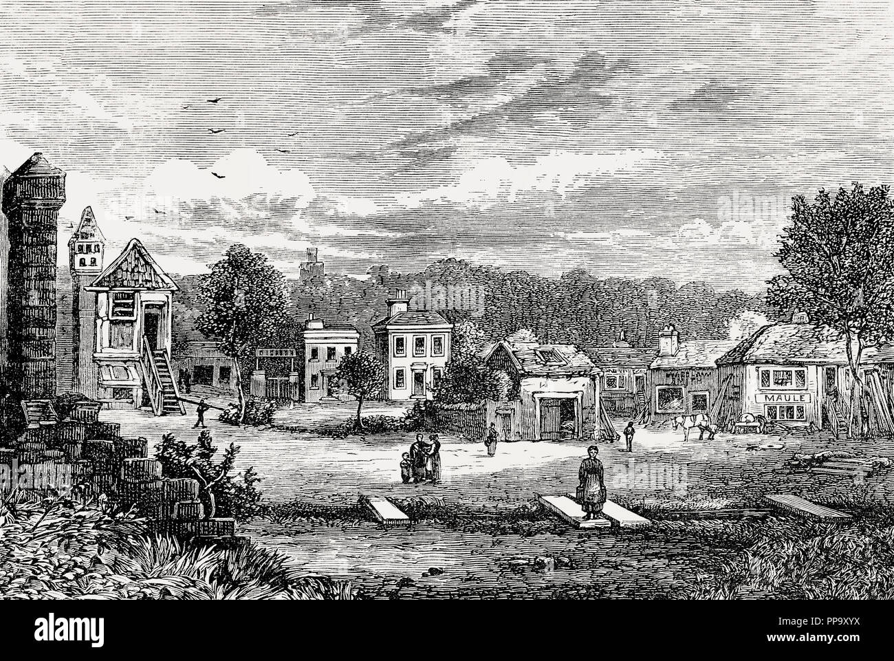 The village of Broughton in 1850, Edinburgh, Scotland Stock Photo Alamy