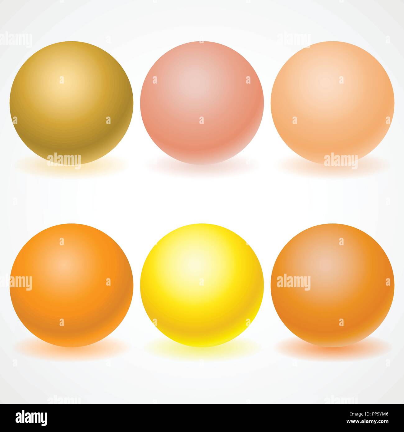 Set of multicolored spheres with shadows Stock Vector