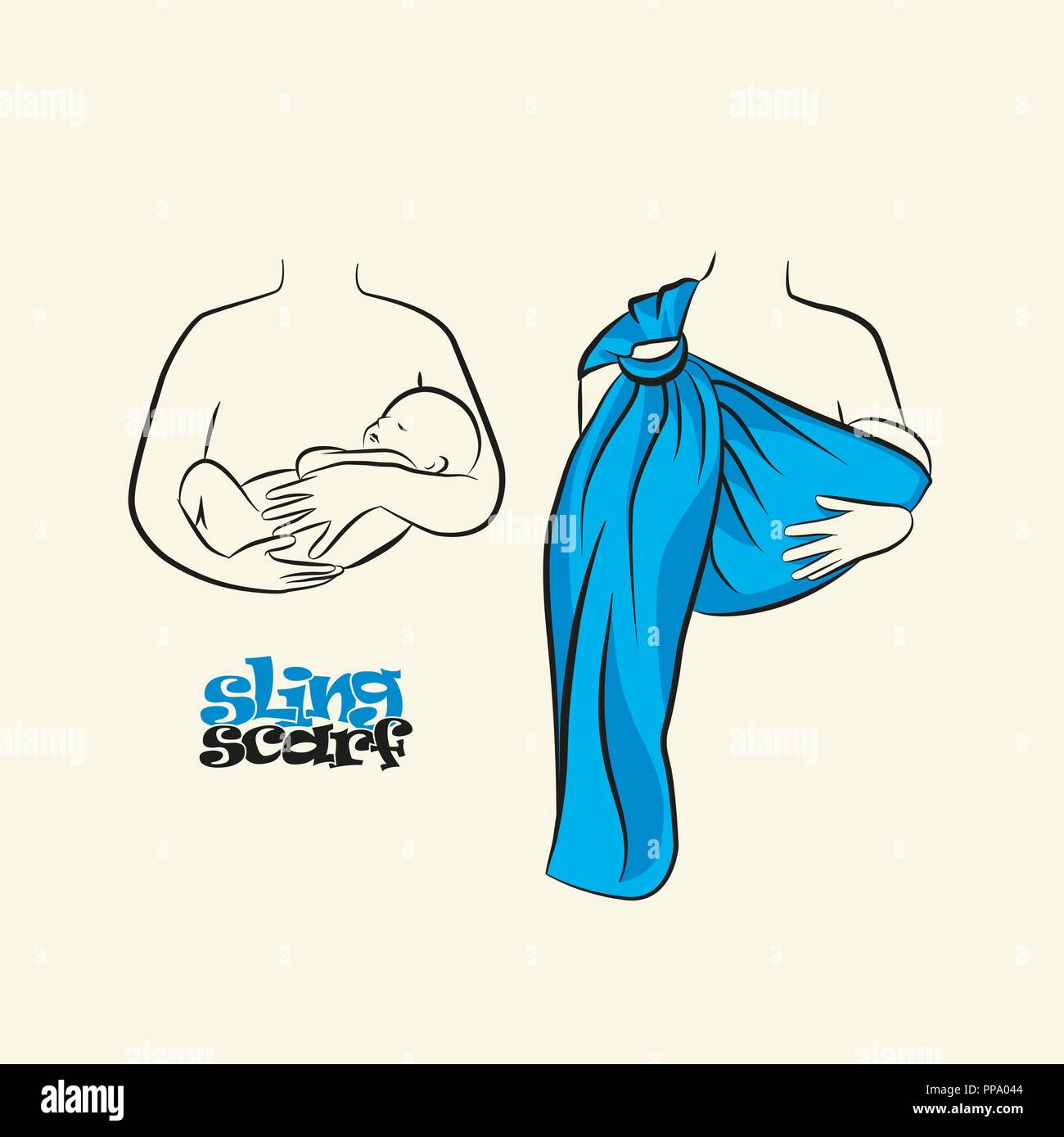 Infographics, how to wear a scarf sling. The correct position of the