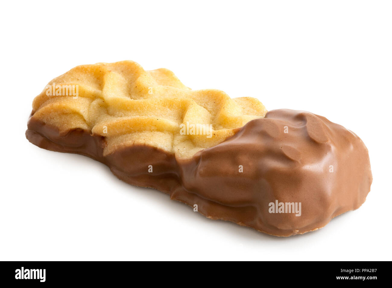 Viennese milk chocolate dipped finger isolated on white Stock Photo Alamy