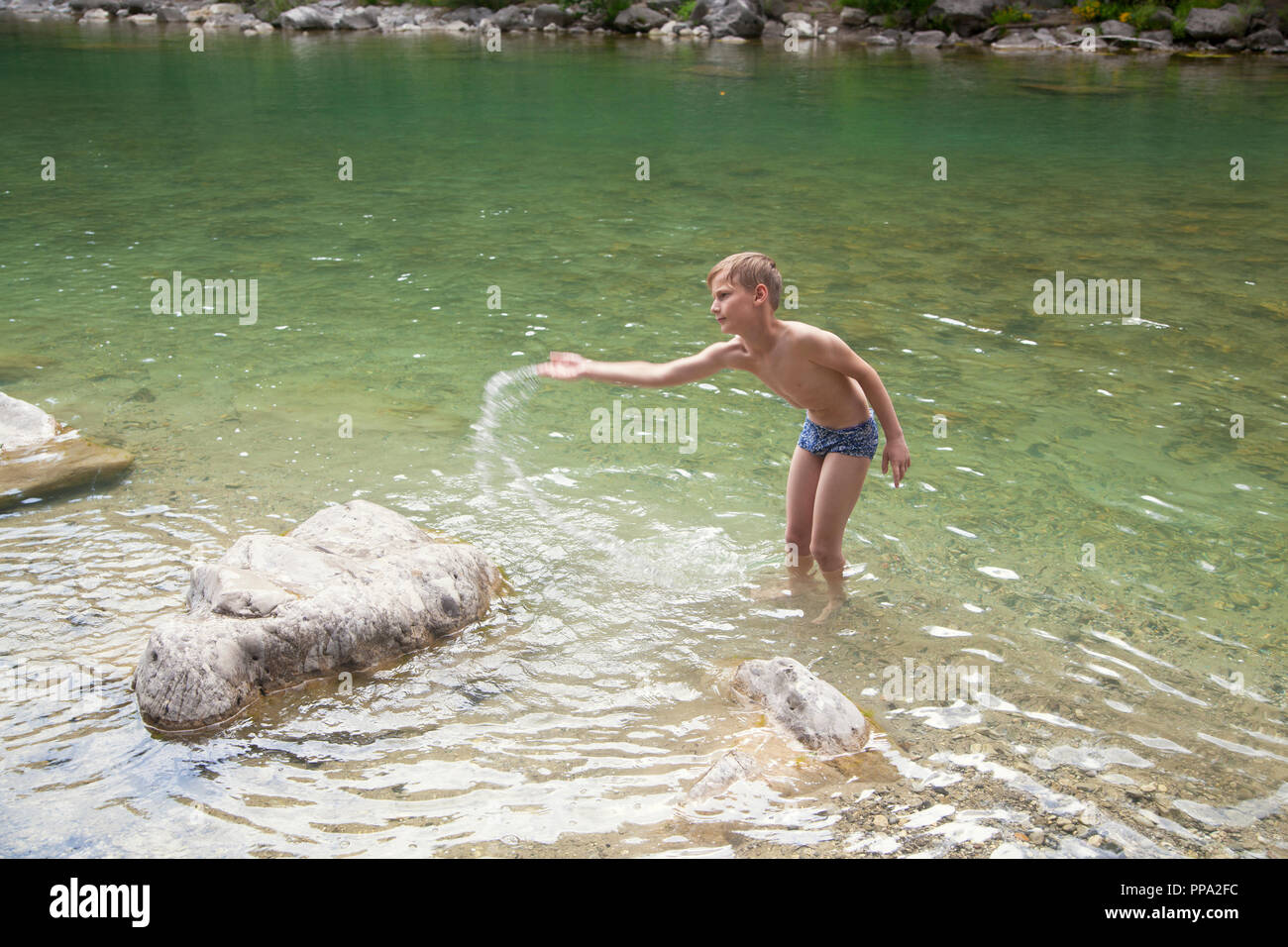 Boy river hi-res stock photography and images - Alamy