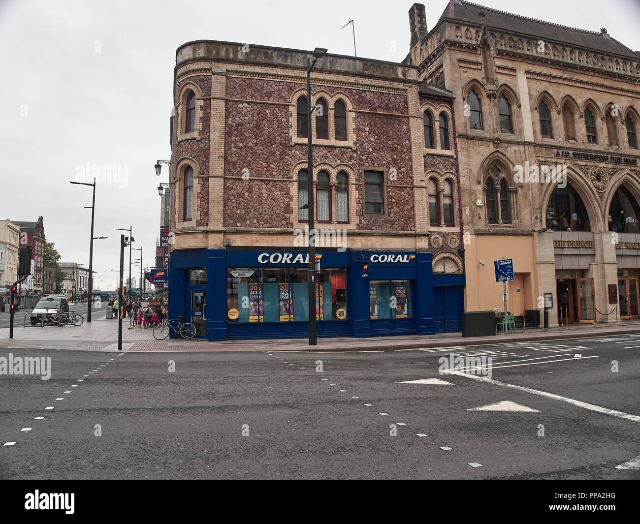 Cardiff, United Kingdom - Semptember 16, 2018: View of Cardiff city streets Stock Photo