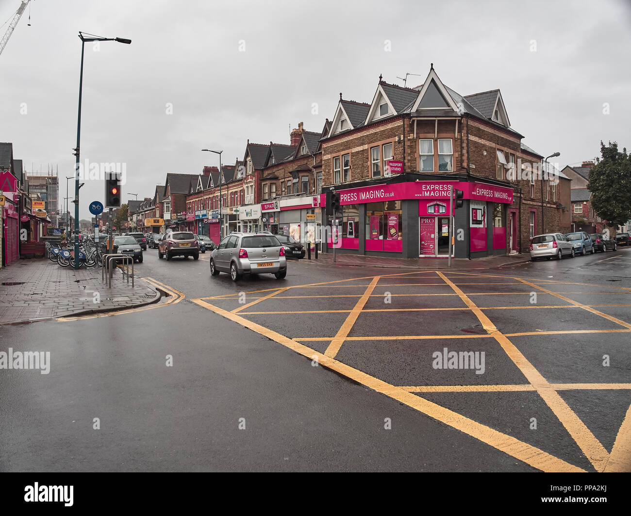 Cardiff, United Kingdom - Semptember 16, 2018: View of Cardiff city streets Stock Photo
