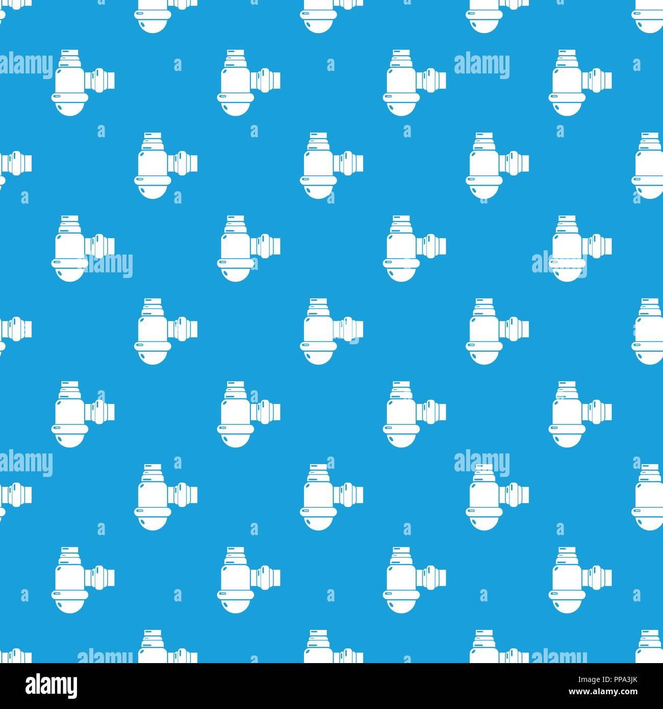 Sewage siphon pattern vector seamless blue Stock Vector