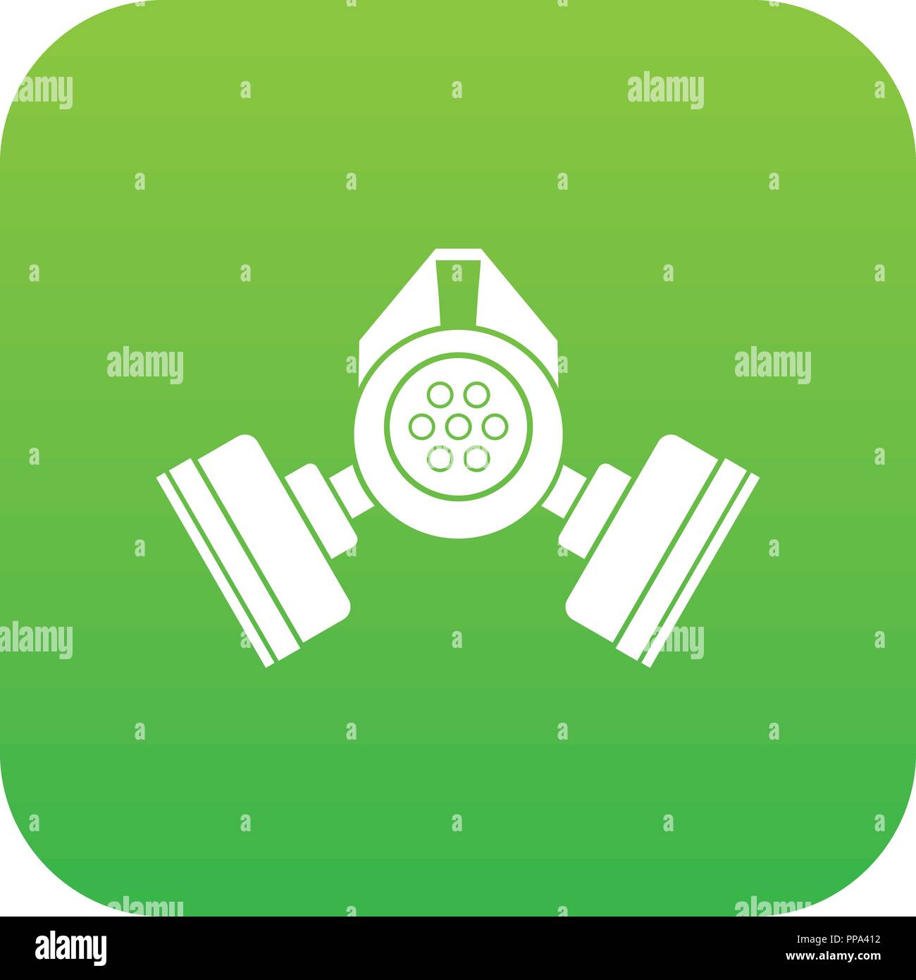 Gas mask icon digital green Stock Vector