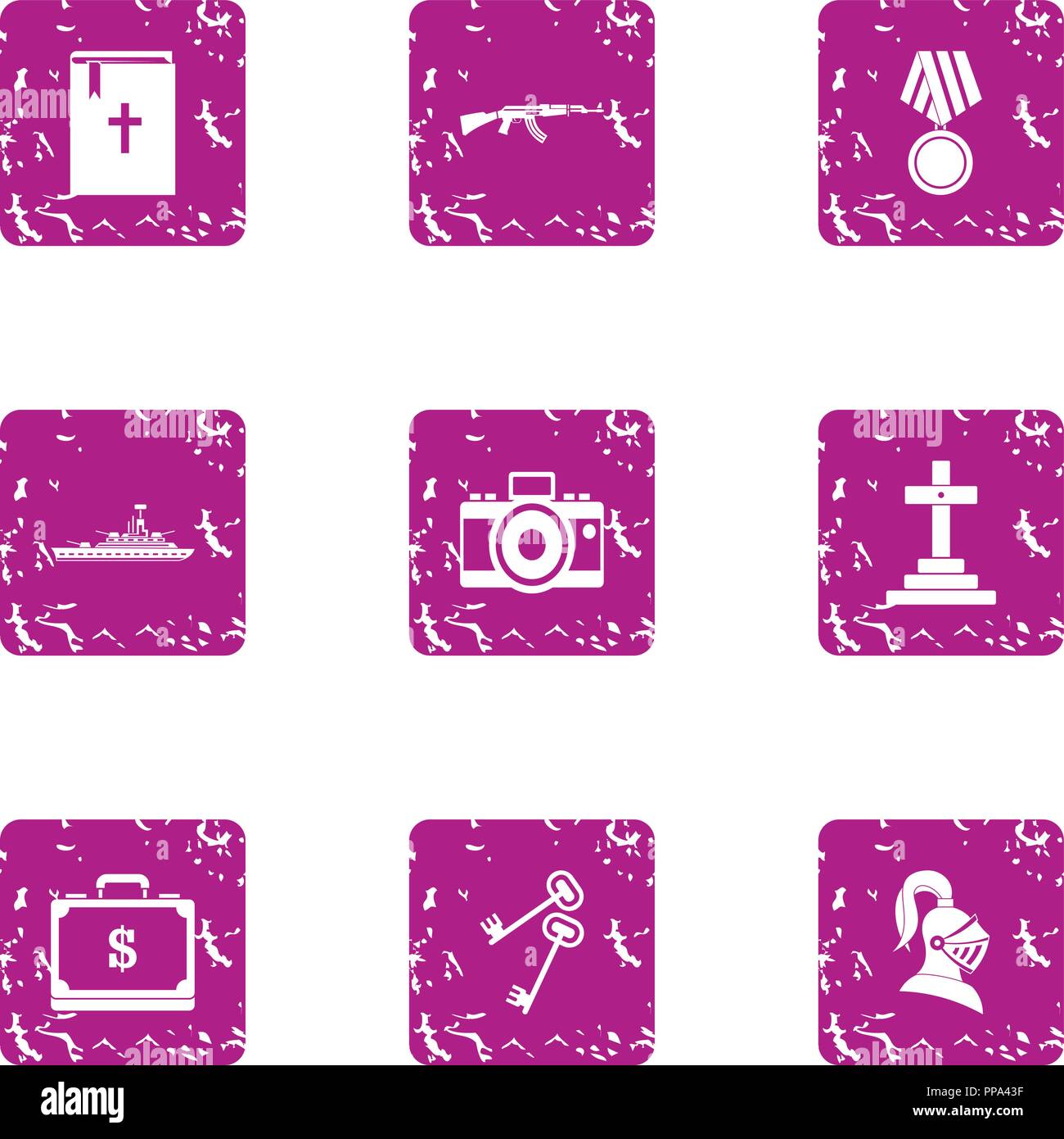 Gratuity icons set, grunge style Stock Vector