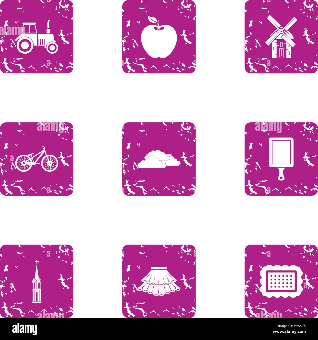 Village transport icons set, grunge style Stock Vector Image & Art - Alamy