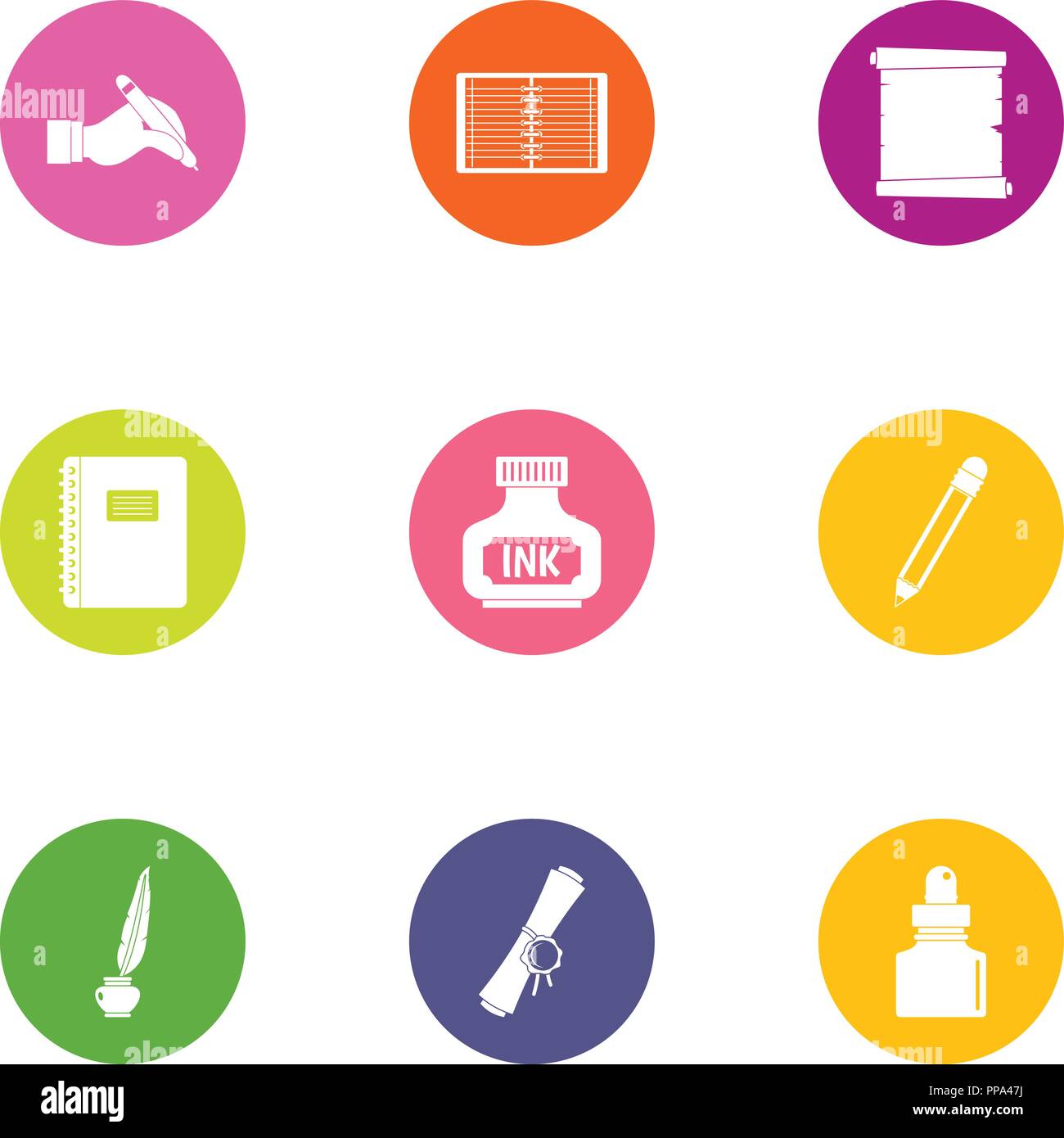 Printing ink icons set, flat style Stock Vector Image & Art - Alamy