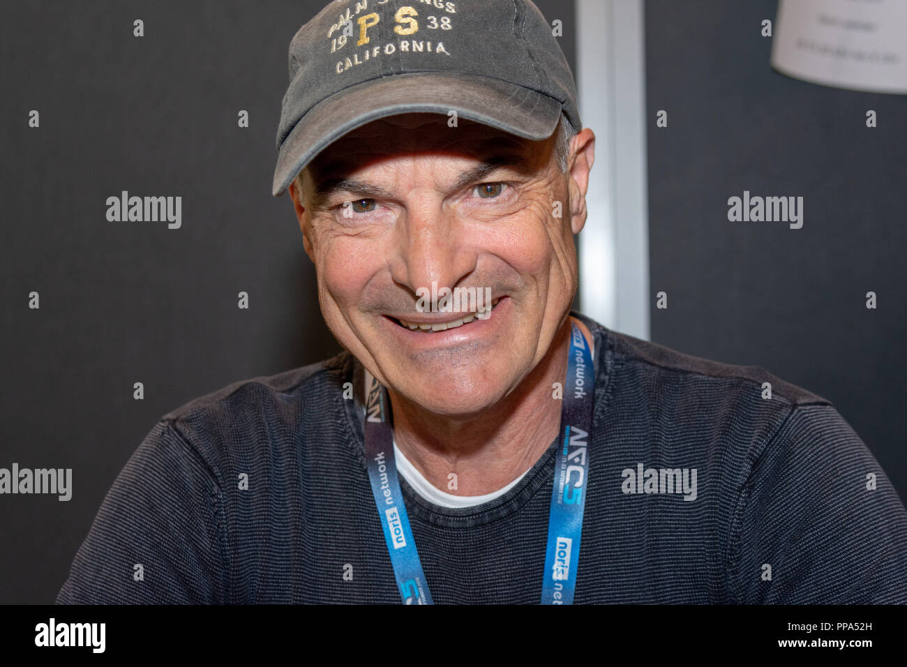 FUERTH, Germany - September 22nd 2018: Hans-Georg Panczak (*1952, german actor and voice actor - german voice of Luke Skywalker in the Star Wars movie Stock Photo