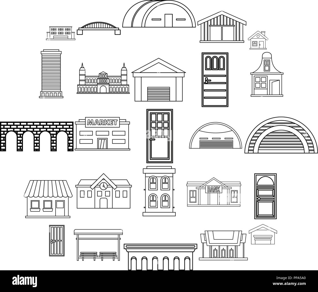 Design icons set, outline style Stock Vector Image & Art - Alamy