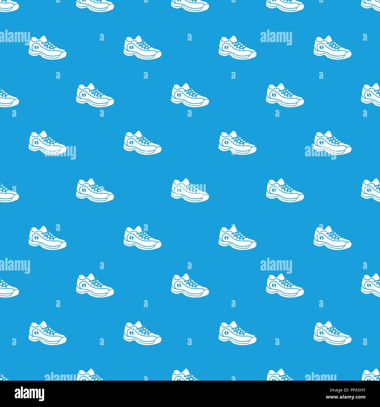Sneakers pattern vector seamless blue Stock Vector