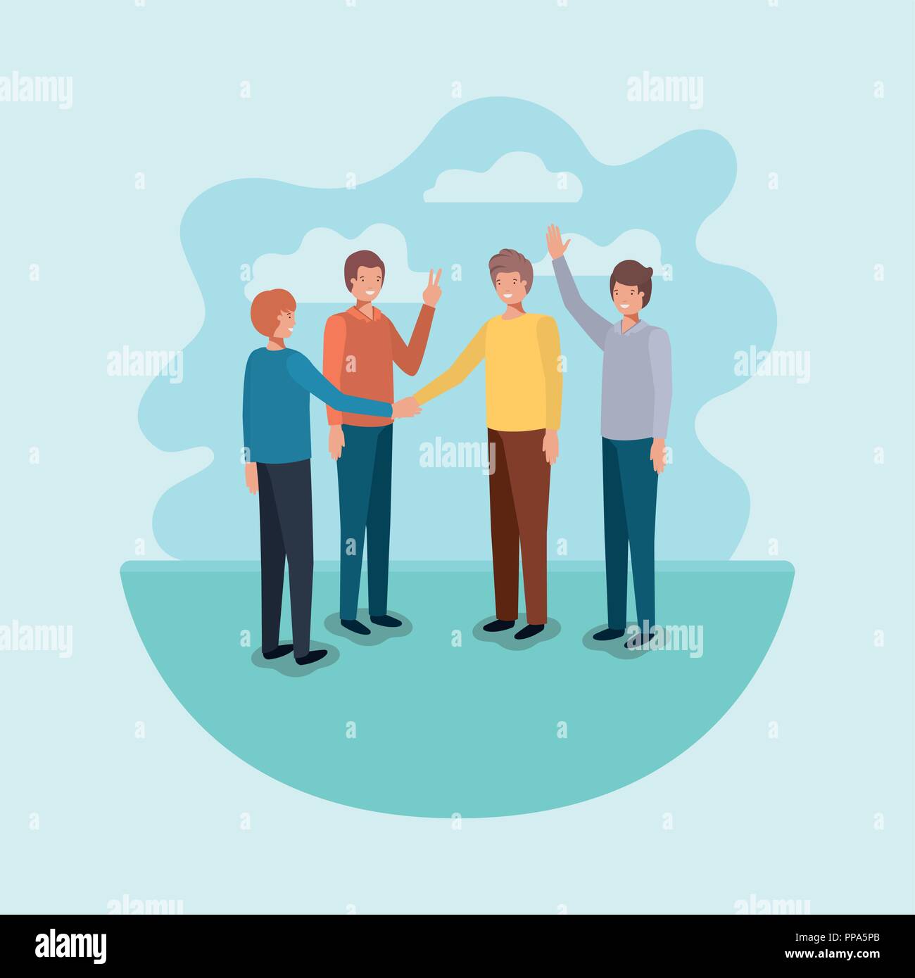 group of men friends characters Stock Vector Image & Art - Alamy