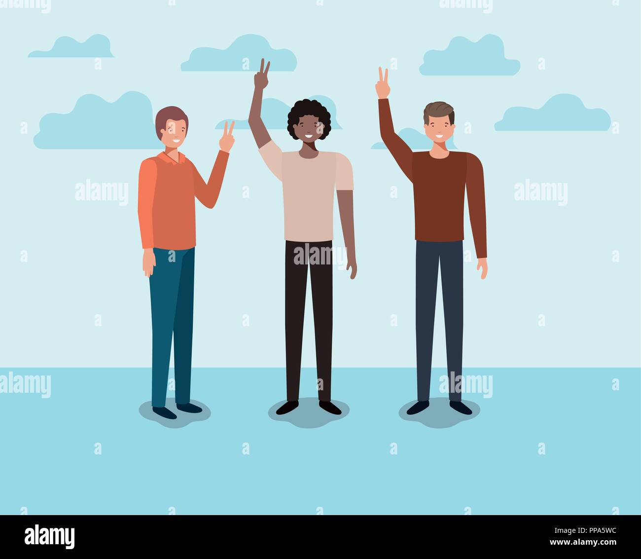 group of men friends characters Stock Vector Image & Art - Alamy
