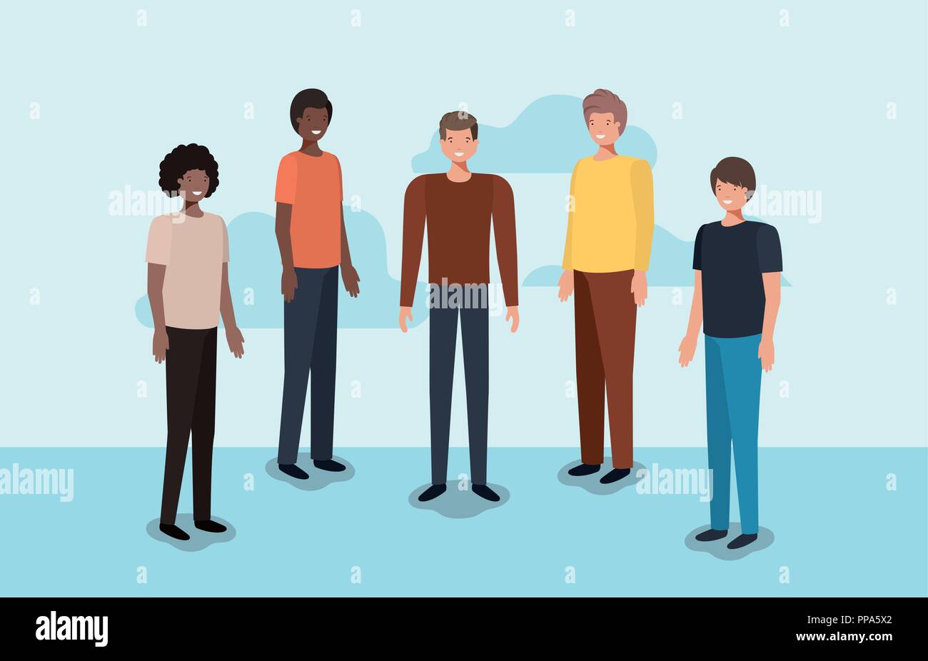 group of men friends characters Stock Vector Image & Art - Alamy