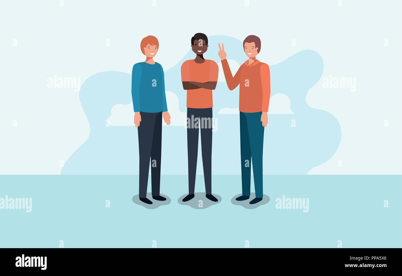 group of men friends characters Stock Vector Image & Art - Alamy