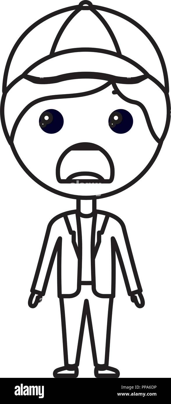 cartoon sad man kawaii character Stock Vector Image & Art - Alamy