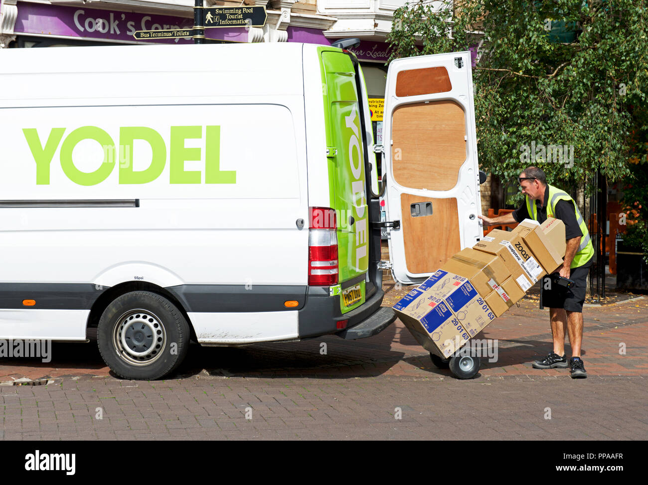 Yodel delivery van, England UK Stock Photo Alamy