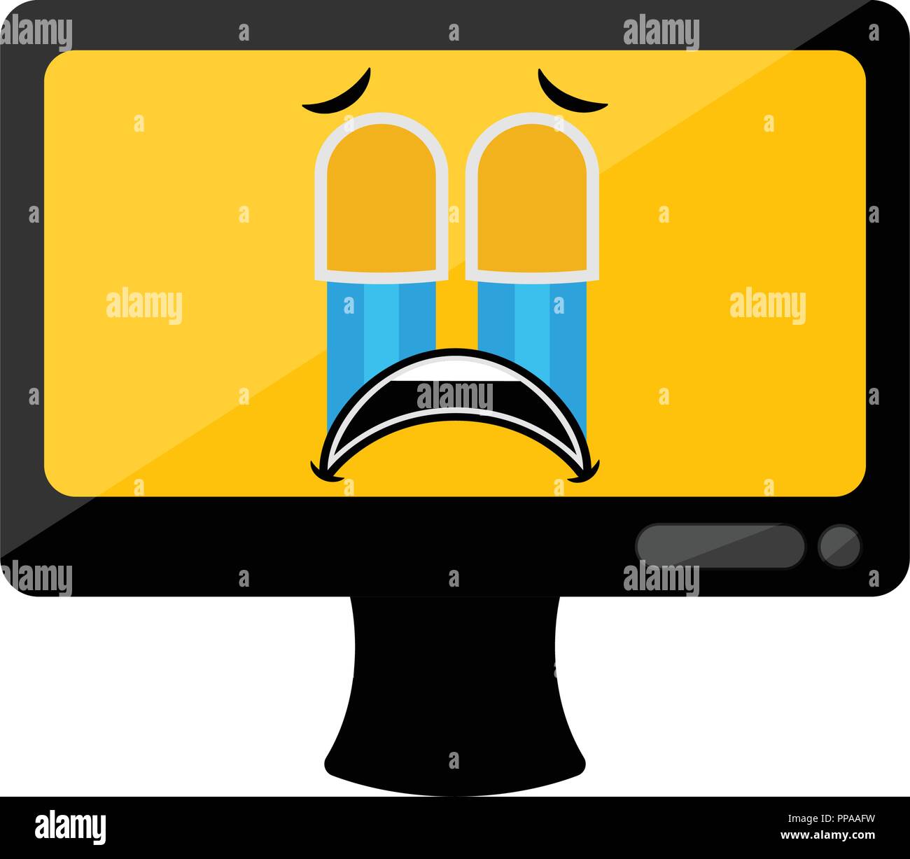 Isolated crying computer screen emote Stock Vector Image & Art - Alamy