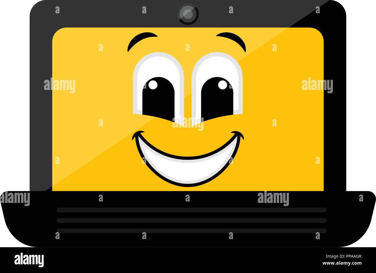 Isolated happy laptop emote Stock Vector Image & Art - Alamy
