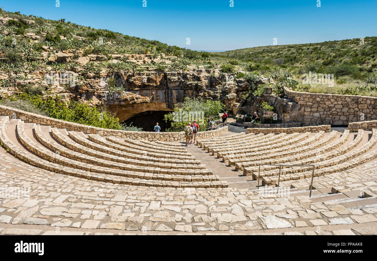 Carlsbad Caverns bat flight outdoor amphitheatre and cave natural