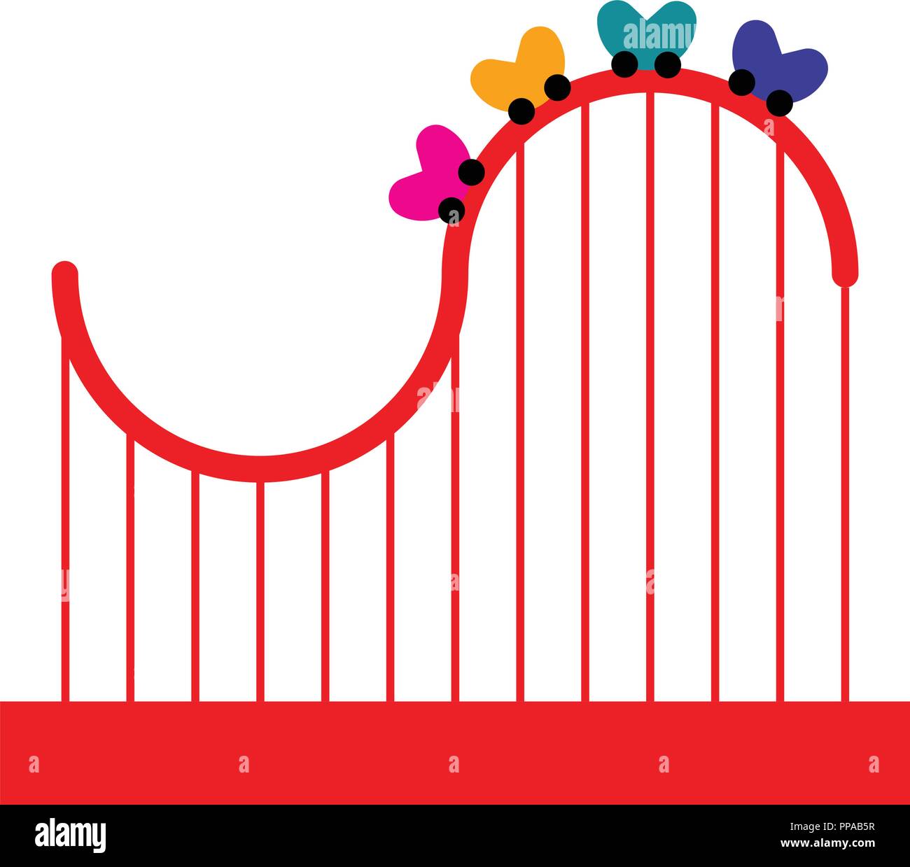 Isolated theme park roller coaster icon Stock Vector Image & Art - Alamy